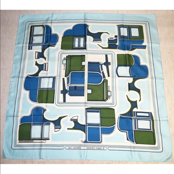 HERMES SCARF LE COUPES VINTAGE HERMES SCARF F. de la PERRIERE - Picture 7 of 14